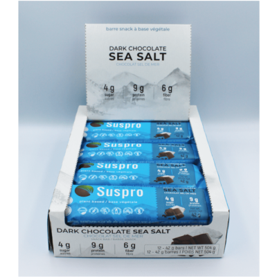 Suspro Dark Chocolate Sea Salt Snack Bar x 12